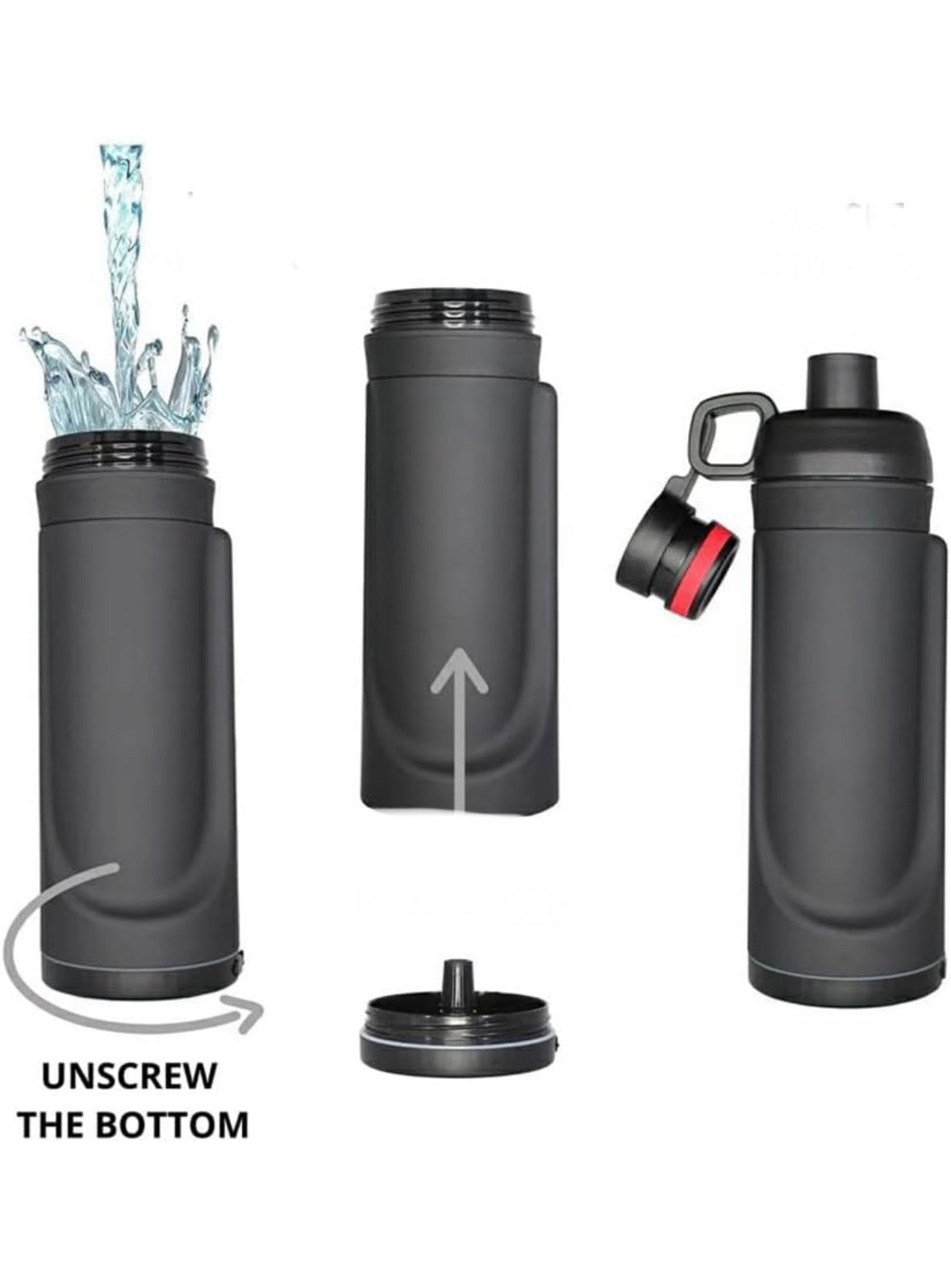 Water Bottle with waterproof Stash Spot - 0.4 ltr